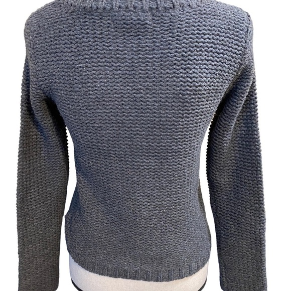 ANTHROPOLOGIE hazel sweater gray open weave small sweater cable knit new - Picture 2 of 8